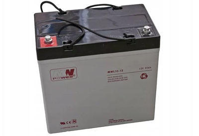 Bateri AGM MW Power MWL 55-12, 12V, 55Ah, e zezë