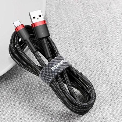 Kabllo Baseus USB-A - USB-C (CATKLF-U91), 3 m, e kuqe/e zezë