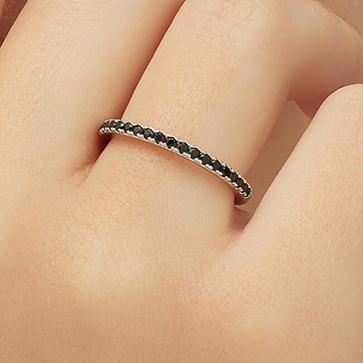 Unazë femrash Brosway Fancy FMB69A, argjend 925, gurë cubic zirconia të zinj