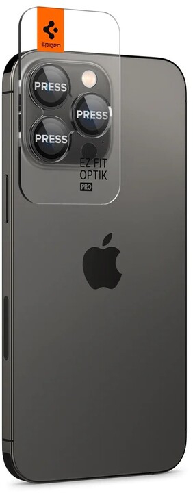 Заштитно стакло Spigen EZ Fit Optik Pro за Apple iPhone 14 Pro/iPhone 14 Pro Max, 2 парчиња, црно