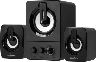 Altoparlantë kompjuterik Rebel CS-50, sistem 2.1, USB, të zinj