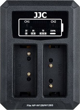 Karikues baterie JJC DCH Dual për Fujifilm NP-W126 / NP-W126S, me USB