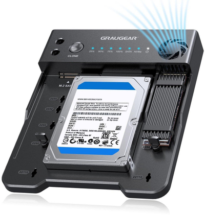 Станица за клонирање GRAUGEAR за SSD M.2 NVMe SATA и HDD 2.5" 3.5", USB