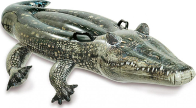 Lodër fryrëse pishine Intex Realistic Crocodile Gator, me doreza, jeshile