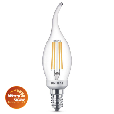 Llambë LED qiriri Philips 871951432437400, E14, 3.4W, dritë e bardhë e ngrohtë, transparente