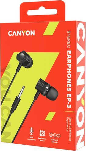 Kufje in-ear Canyon CNE-CEP3DG, me mikrofon, 1.2m, gri