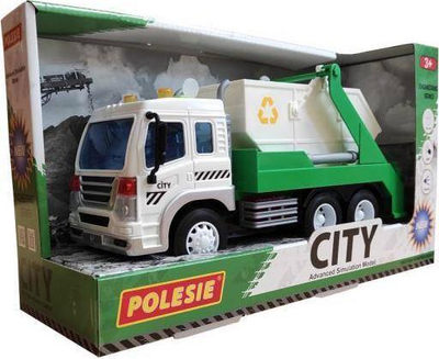 Kamion lodër Polesie City 86198, me dritë edhe zë, jeshil me të bardhë