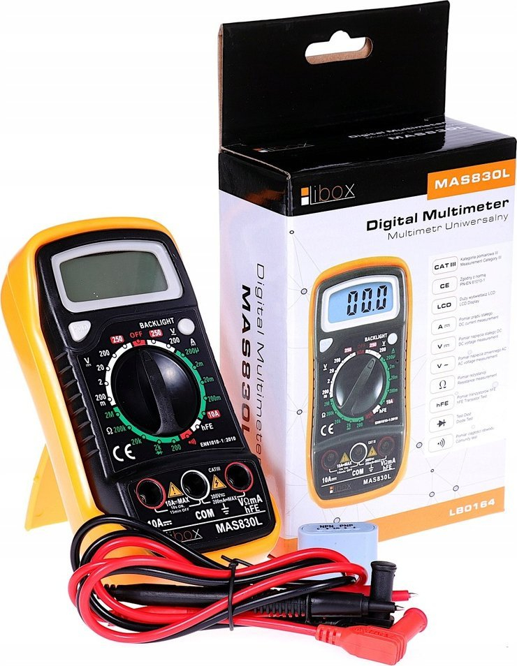 Multimetër digital Libox MAS830L LB0164, ekran LCD, IP20