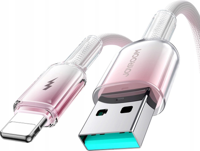 Kабел Joyroom S-A42 Crystal-Clear, USB-A во Lightning, 1.2m, 3A, бел