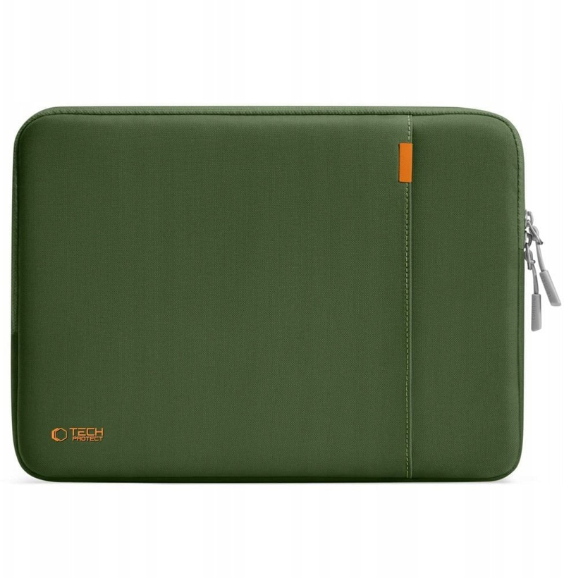 Çantë laptopi Tech-Protect Defender 13-14", poliester, xhep aksesorësh, e gjelbër