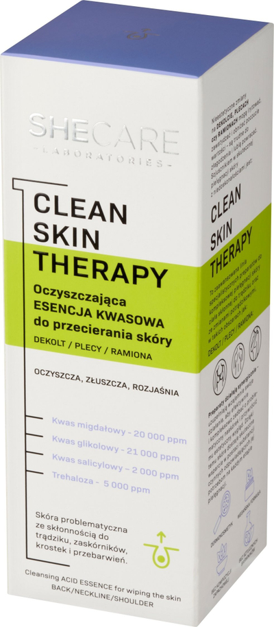 Pastrues trupi Shecare Clean Skin Therapy, acid eksfoliues, për lëkurë me akne