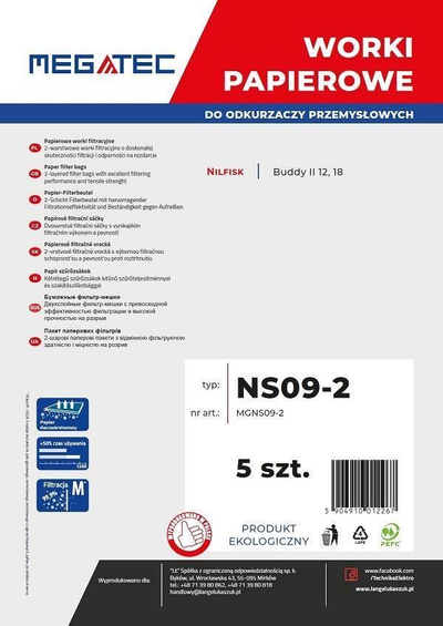 Set i qeseve të pluhurit për fshesë elektrike Megatec, 5 copë