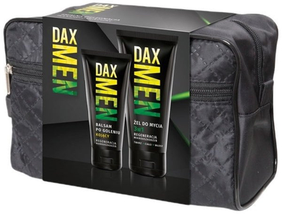 Set kujdesi për meshkuj DAX Daxset Men 3in1, xhel larës 180ml, balsam pas rrojes 100ml, me çantë kozmetike