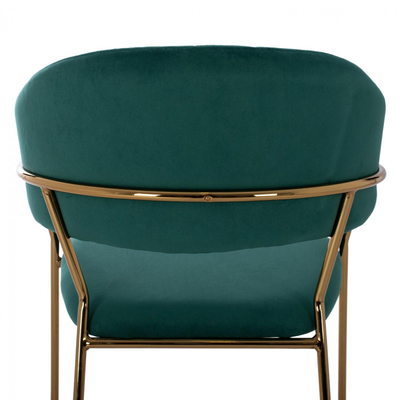 Stol velvet + metal 60×55×100 cm (HM8734.03), gjelbër