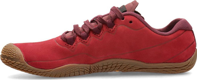 Atlete vrapimi Merrell Vapor Glove 3 Luna Leather W J94884, lëkurë nubuck, taban Vibram, të kuqe të errëta