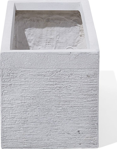 Vazo dekorative Beliani Plant Pot Myra, 50 cm, drejtkëndore, e bardhë