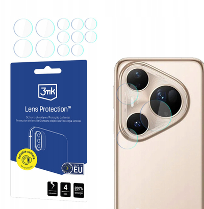 Mbrojtëse xhami hibride për lente 3mk, për Huawei Pura 80 Ultra, transparente