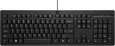 Tastierë HP 125, me kabllo, layout i plotë, e zezë