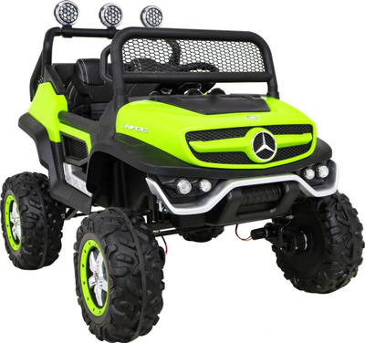 Makinë elektrike fëmijësh Mercedes Benz Unimog JL199, 4x4, 102 cm, e gjelbër