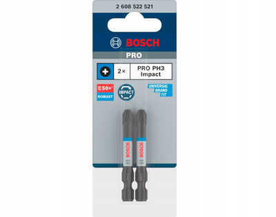 Bit kaçavide Bosch Professional 2608522521 PH3, set 2 copë, metalik