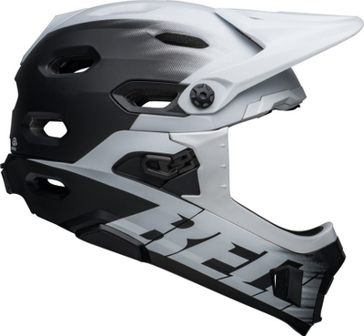 Helmetë MTB full face Bell Super DH Spherical MIPS, 55-59cm, i zi e bardhë mat