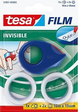 Dispenser shirit ngjitës Tesa 57857, 19mm, metalik, blu e kuqe