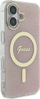 Mbrojtëse telefoni Guess GUHMP16SH4STP për iPhone 16 6.1", kapak i fortë IML 4G, MagSafe, rozë