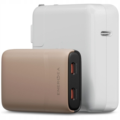 Полнач за ѕид Energea TravelWorld Edge 65W, 2x USB C PD PPS QC3.0, патничка приклучница US UK EU, златен