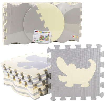 Tapet puzzle edukativ për fëmijë, EVA foam, 25 copë, bezhë gri