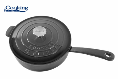 Tigan i thellë Heinner Cooking, 24x8 cm, 2.5L, gize e emaluar, gri