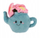 Lodër pelushi Take Me Home Teapot With Flowers, 18 cm, blu me lule rozë
