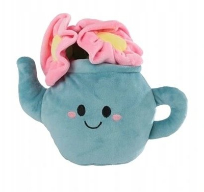 Lodër pelushi Take Me Home Teapot With Flowers, 18 cm, blu me lule rozë