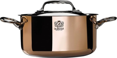 Тава бакарна De Buyer Prima Matera Saucepot, 24 cm, за индукција, бакар нерѓосувачки челик