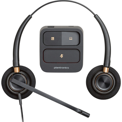 Kufje profesionale Poly EncorePro 520, binaurale, Quick Disconnect, të zeza