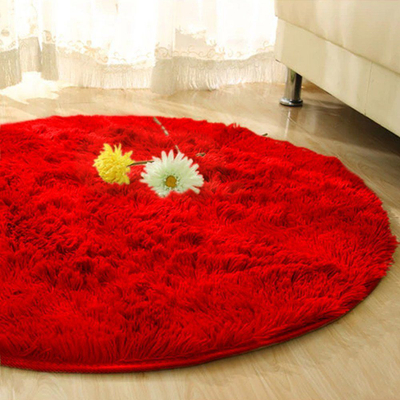 Tapet rrumbullak Strado Round Shaggy, 180x180 cm, BloodyRed, i kuq