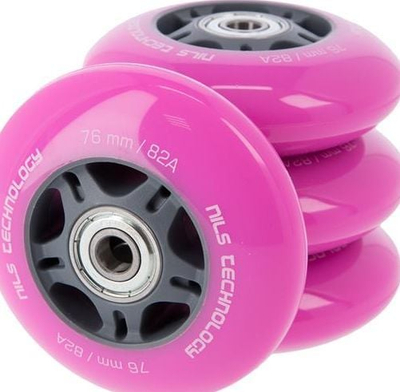Rrota patinash Nils Extreme, 76mm 82A, ABEC 7, rozë