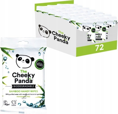 Faculeta të lagura The Cheeky Panda Bamboo Handy Wipes, 12 copë, set 72 paketime, pa aromë