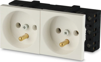Prizë dyshe elektrike Javel 2M 01-G23-1, 16A, e bardhë