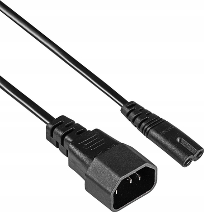 Кабел за струја Akyga Current, 1.5m, IEC C7 во IEC C14, црн
