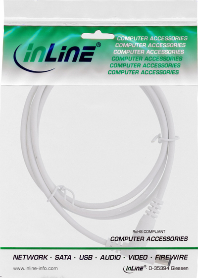 Kabllo zgjatues DC InLine, prizë 5.5x2.1mm, 2m, e bardhë