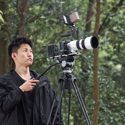 Kokë tripodi Ulanzi VideoFast 75mm, kokë fluide për video, gri
