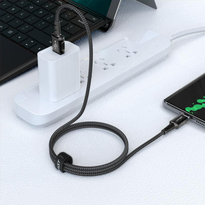 Kabllo USB Acefast USB A në USB C, 1.2 m, 3A, e zezë