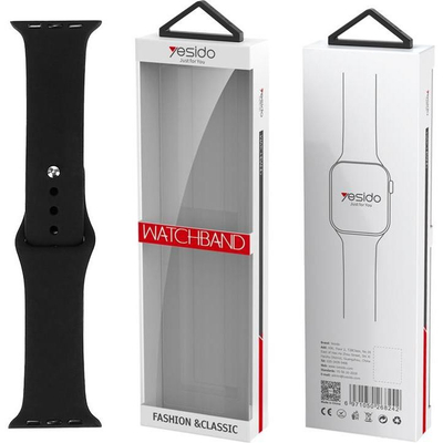 Rrip dore Yesido WB44 për Apple Watch 38/40/41 mm, silikon i zi