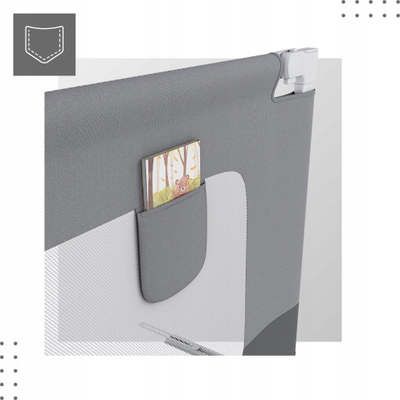 Parapet krevati për fëmijë Tulano Cover 40, 200 cm, i palosshëm, gri