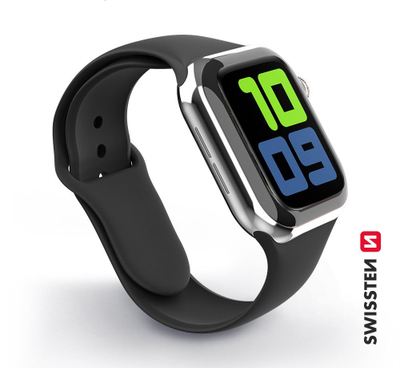Rrip ore Swissten Silicone Case për Apple Watch, 38/40/41 mm, silikon, argjendtë me të verdhë