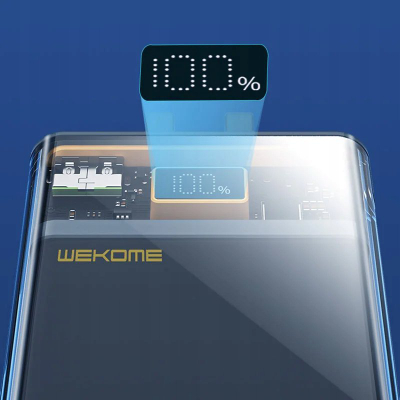 Powerbank Wekome WP-323 Vanguard Series, 10000 mAh, PD 20W QC 22.5W, me kabllo USB-C dhe Lightning të integruara