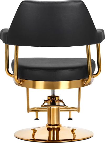 Фризерска столица Gabbiano Granda Gold Black, ергономска, црна со златна боја