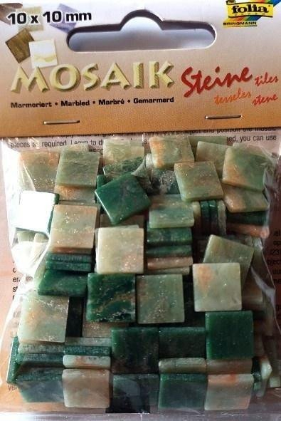 Каменчиња мозаик Folia MARBLED MIX, 10x10mm, 45g, зелени