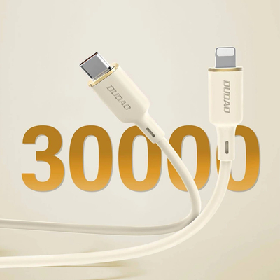 Kabllo karikimi Dudao L7SCL, USB C në Lightning, 30W, 2m, bezhë