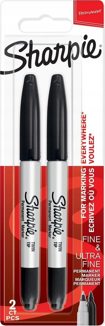Marker permanent Sharpie Twin Tip, set 2 copë, i zi